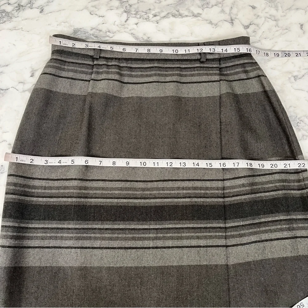 Vintage Lauren Ralph Lauren Wool Gray Wrap Skirt Maxi Blanket Skirt Size 14 - Picture 6 of 12